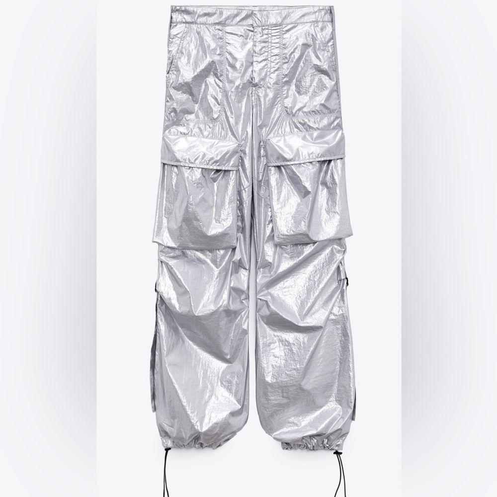 Zara Metallic cargo New Collection size M NWT